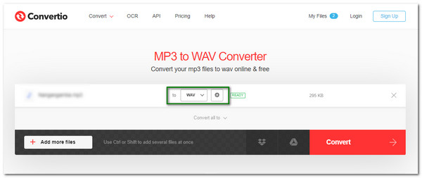 Konverter M4A til WAV Convertio