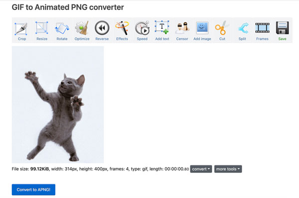 Rediger GIF med Ezgif