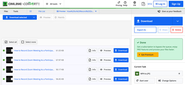 Convertir MP4 en JPG en ligne