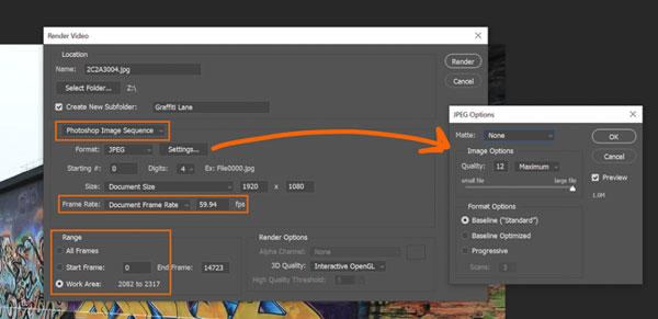 Séquence d'images Photoshop