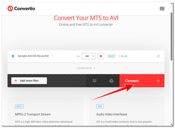 Spuštění převodu VLC do AVCHD