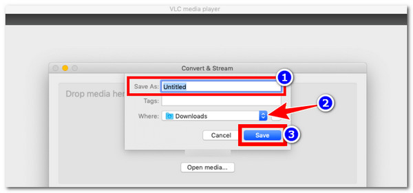 VLC Vyberte cílový soubor