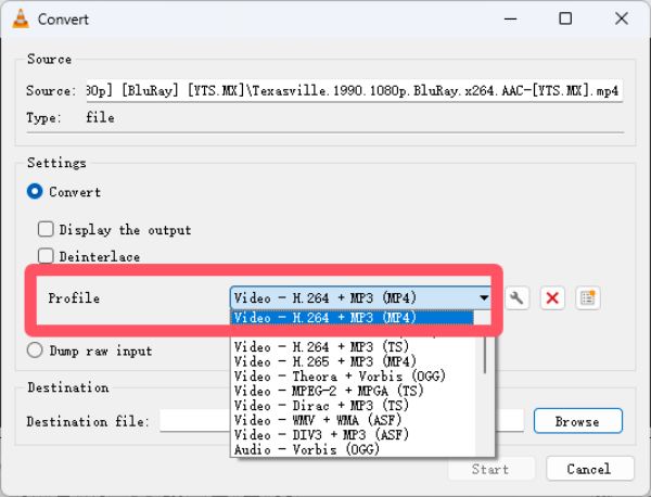 Avchd to Mp4 VLC