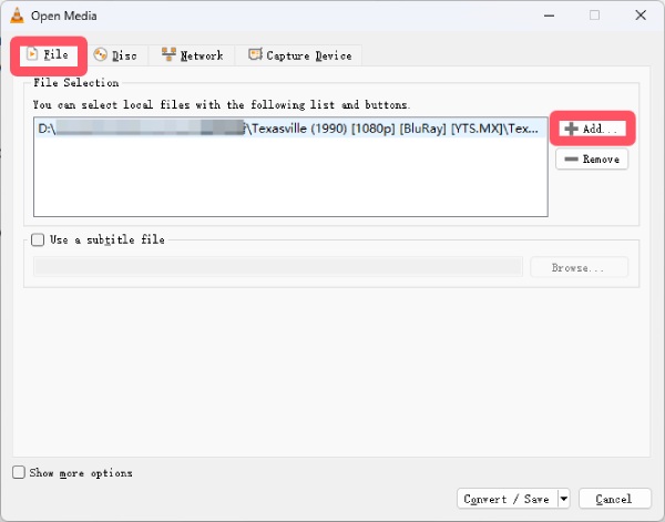 Import Video VLC