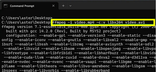 تحويل ملفات AVI إلى MP4 باستخدام FFmpeg