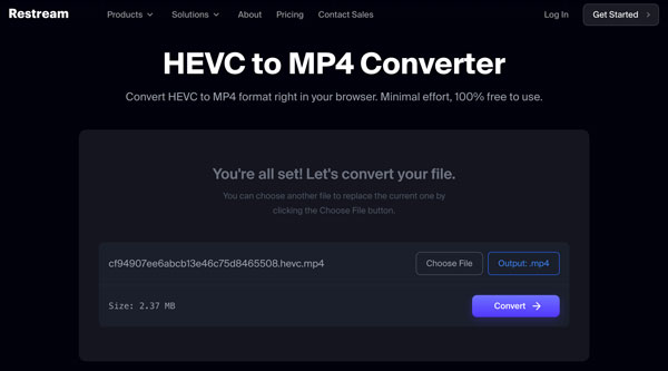 在线将 HEVC 转换为 MP4