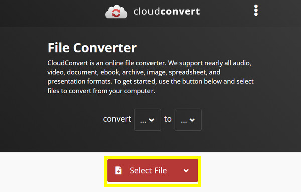 Cloudconvert تحويل Quicktime إلى MP4