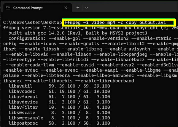 Ffmpeg Muunna TS MP4:ksi