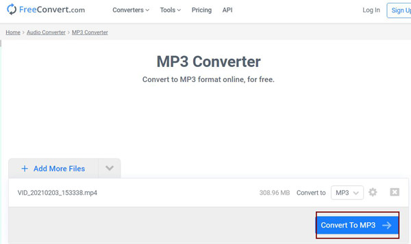 Wav naar MP3 FreeConvert