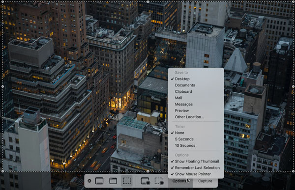 Oříznout snímek obrazovky pomocí příkazu Mac Shift