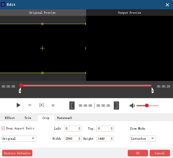 Editar recorte de video