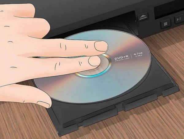 ディスクの正しい挿入を確認する