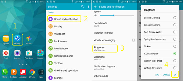 Imposta una suoneria per Android