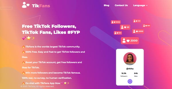 Obtén TikTok Fans Gratis TikFans App