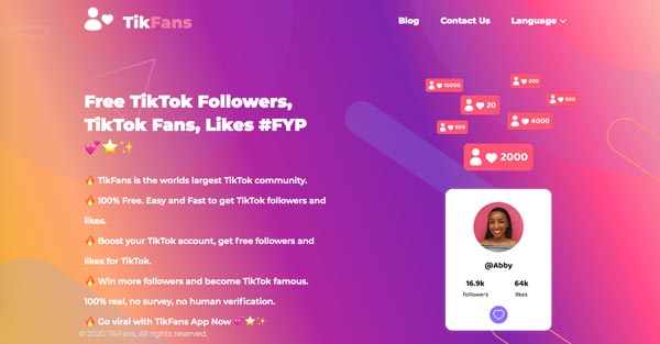 รับแอพ TikTok แฟน TikFans ฟรี