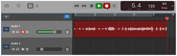 Gravação Mac GarageBand