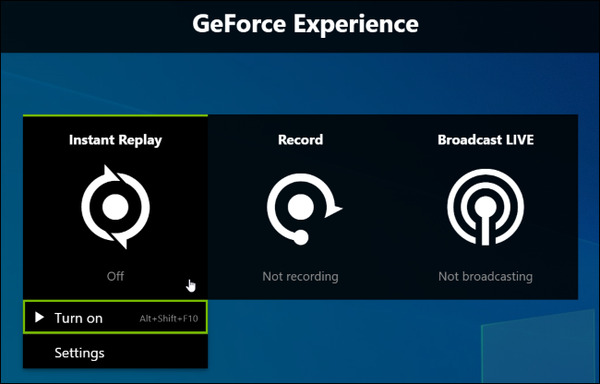 NVIDIA Geforce Expericence Enable Instant Replay