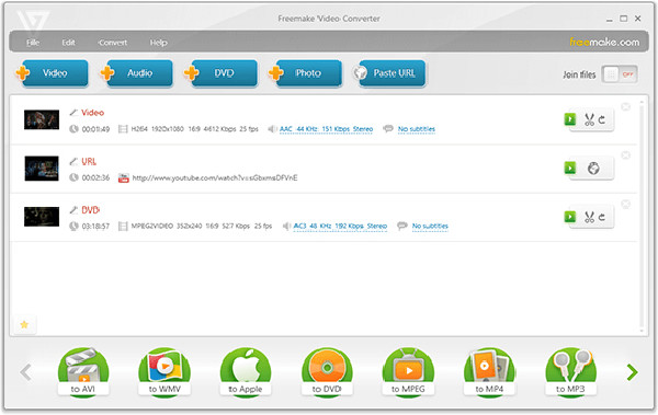 Handbromsalternativ Freemake Video Converter