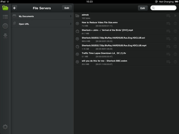 OPlayer Mainkan Fail FLV pada iPad