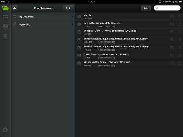 OPlayer Riproduci file FLV su iPad