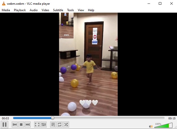 VLC Media Player Toista Webm Video