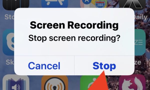 iPad Arrêter l'enregistrement d'écran