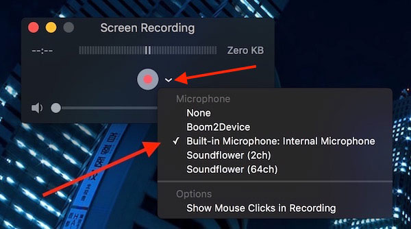 Select Microphone from Quicktime