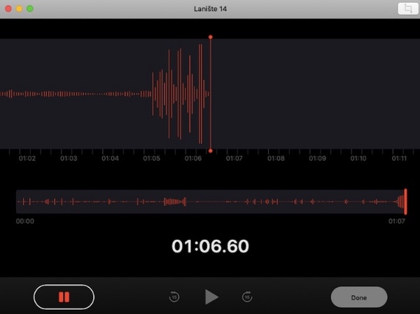 Записать голосовую заметку на Mac