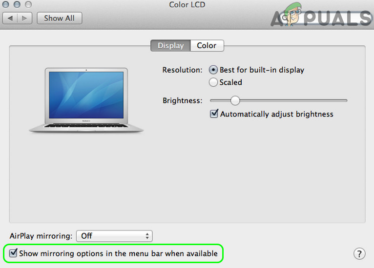 Abilita la barra dei menu di Airplay Mac