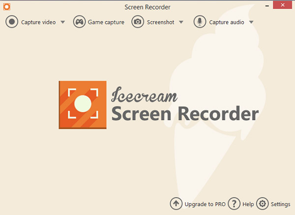 Icecream Screen Recorder-Schnittstelle