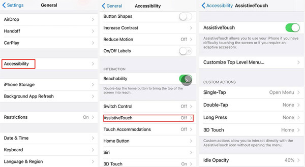 เปิด Assistive Touch iPhone iPad