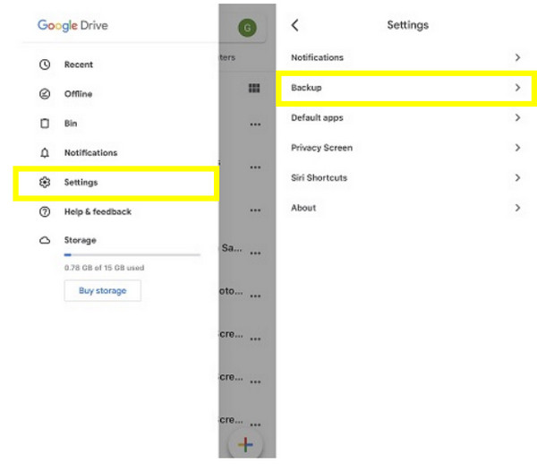 Backup di Google Drive da iPhone a computer