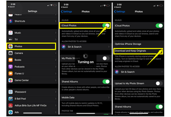 Descargar fotos de iCloud al iPhone