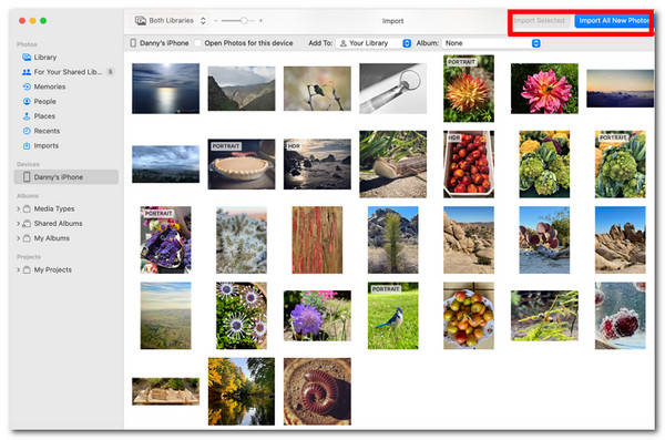 मैक आयात फ़ोटो वीडियो