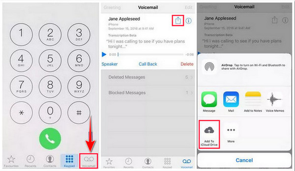 Guardar correo de voz en iCloud