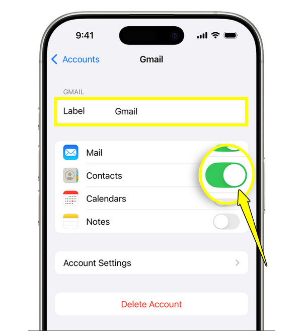 L'option « Envoyer un e-mail à vos contacts » est activée.