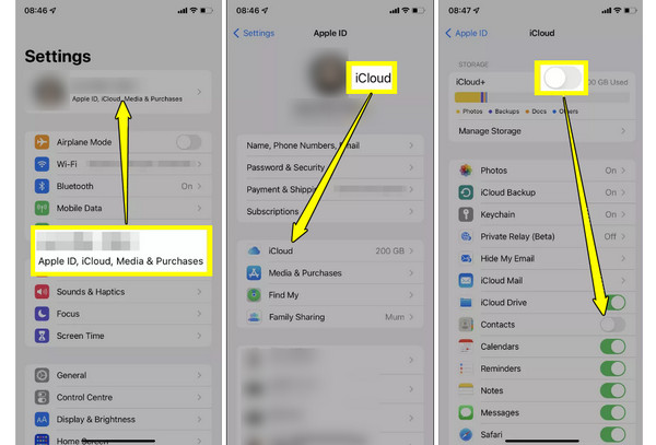 Activer iCloud Contacts sur iPhone