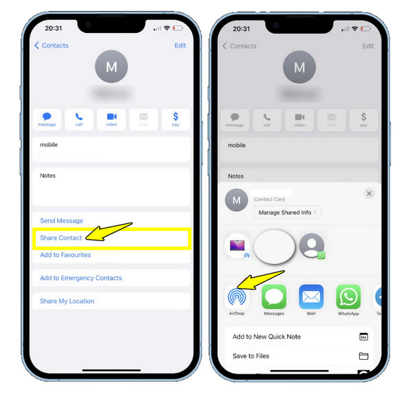 AirDrop Kişi Listesini iPhone'dan iPad'e Aktarma