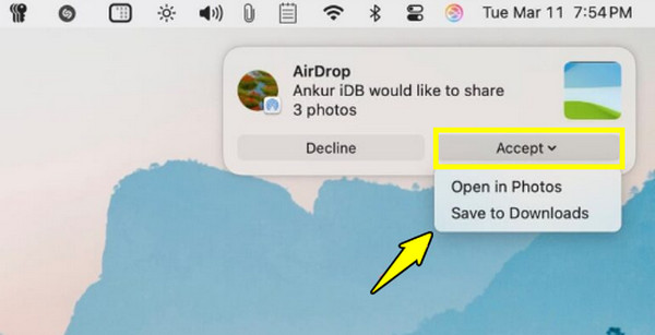 Modtag filer på Mac fra iPhone via AirDrop