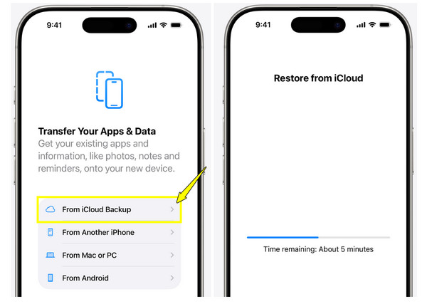 iCloud Restore Transfer Apps