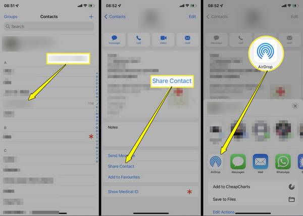 Prijenos kontakata s iPhonea na iPhone putem AirDropa