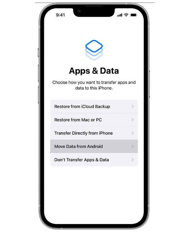 Berichten overzetten van Android naar iPhone tijdens de installatie