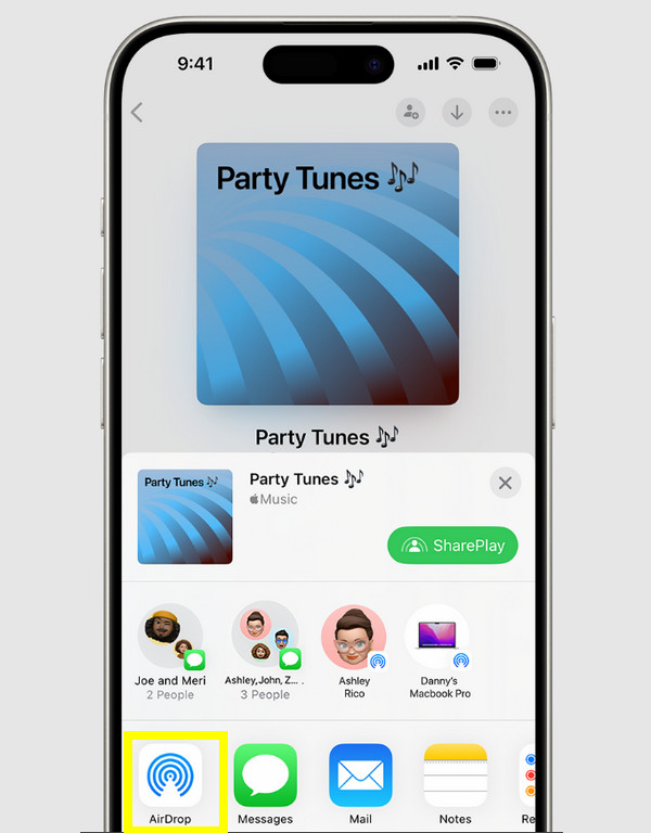 Συγχρονισμός μουσικής AirDrop από iPhone σε iPhone