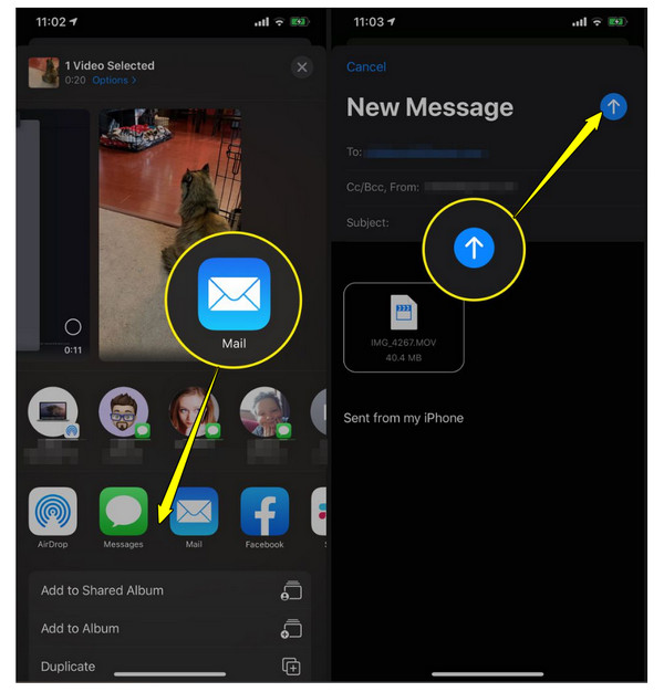 通过电子邮件将视频从 iPhone 传输到 PC
