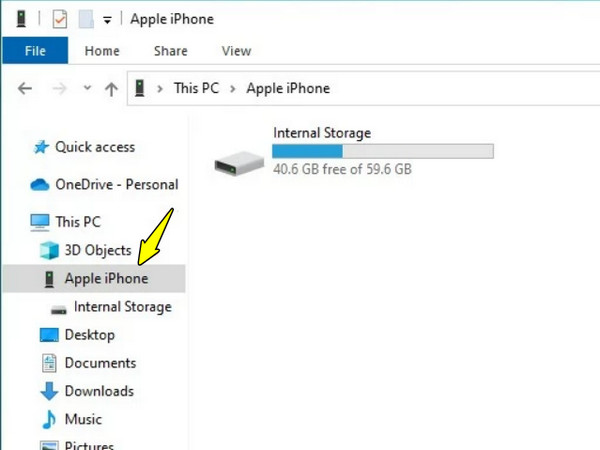 文件管理器将视频从电脑传输到 iPhone