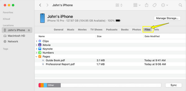 Finder 将视频从 Mac 传输到 iPhone