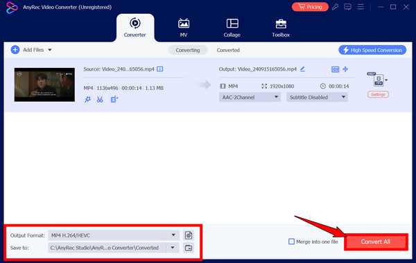 AnyRec AV1 Video Dönüştürme