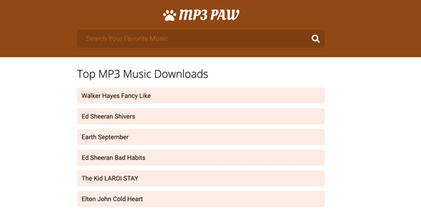 Веб-сайт MP3 Paw
