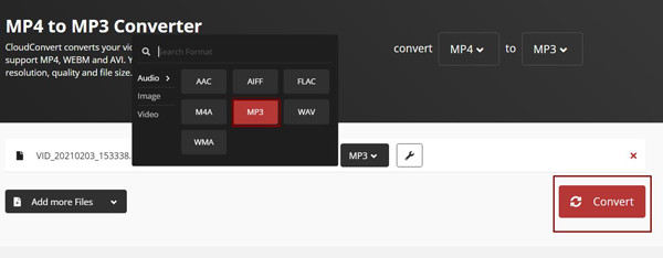 MPEG naar MP3 CloudConvert