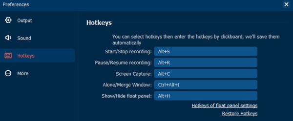 Preference Hotkeys